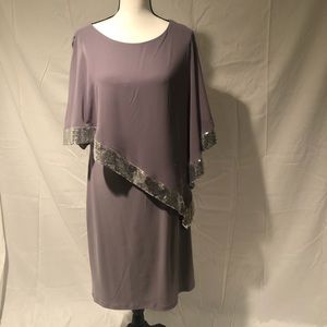 Clarice Sequin Cape Dress